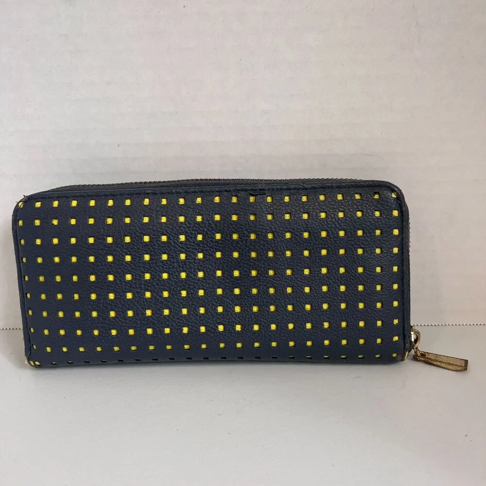 Target Navy Blue Green Faux Leather Wallet